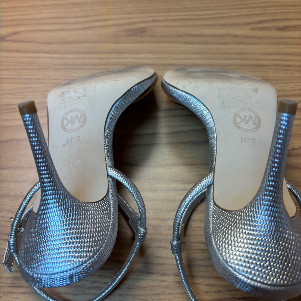 Michael Kors Carlene silver and Gold High Heel Sandals - Picture 6 of 6